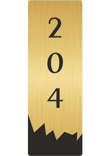 Metal Departman Kapı Isimliği Yönlendirme Levhası 204 (Dikey) 10X20 cm Altın Renk