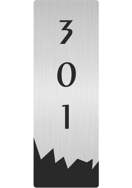 Metal Departman Kapı Isimliği Yönlendirme Levhası 301 (Dikey) 7X20 cm Gümüş Renk
