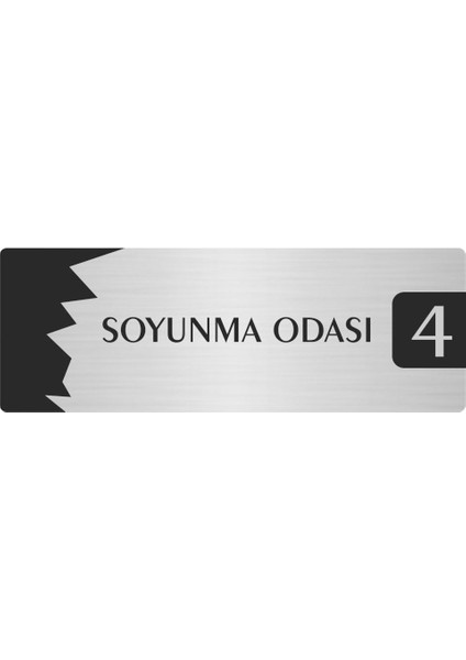 Metal Departman Kapı Isimliği Yönlendirme Levhası Soyunma Odası (4) 7X20 cm Gümüş Renk