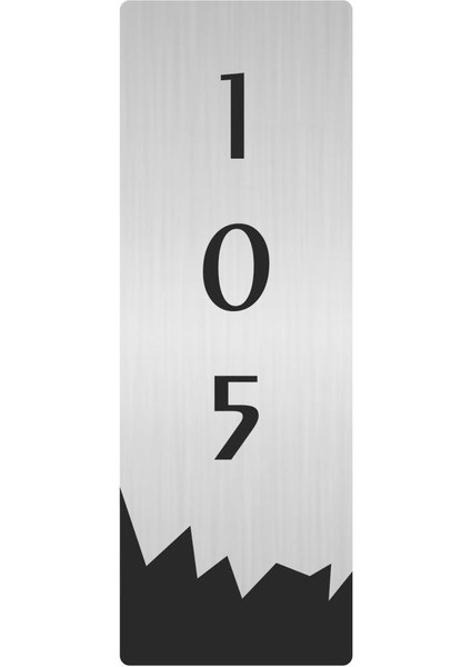 Metal Departman Kapı Isimliği Yönlendirme Levhası 105 (Dikey) 7X20 cm Gümüş Renk