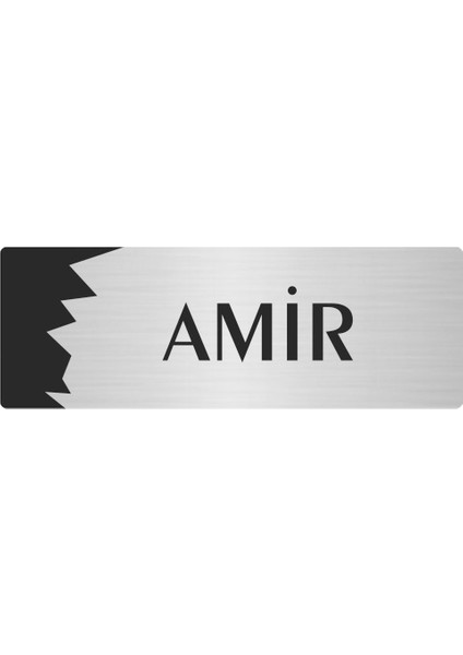 Metal Departman Kapı Isimliği Yönlendirme Levhası Amir 10X20 cm Gümüş Renk