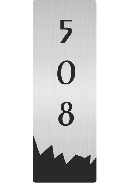 Metal Departman Kapı Isimliği Yönlendirme Levhası 508 (Dikey) 5X20 cm Gümüş Renk