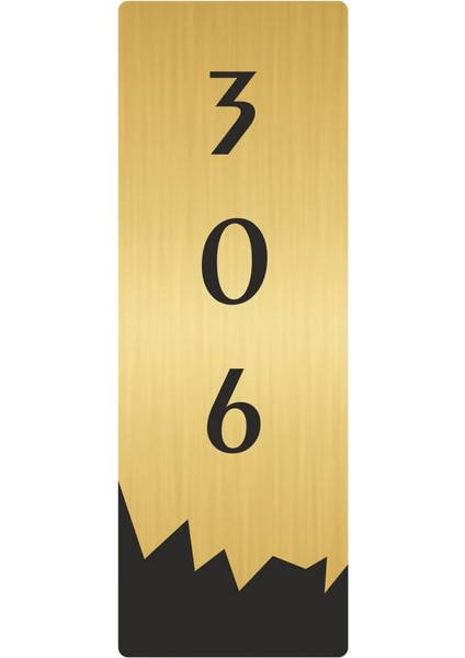 Metal Departman Kapı Isimliği Yönlendirme Levhası 306 (Dikey) 7X20 cm Altın Renk
