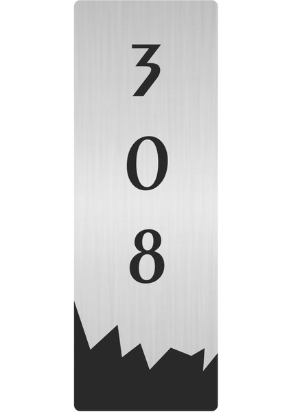 Metal Departman Kapı Isimliği Yönlendirme Levhası 308 (Dikey) 10X20 cm Gümüş Renk
