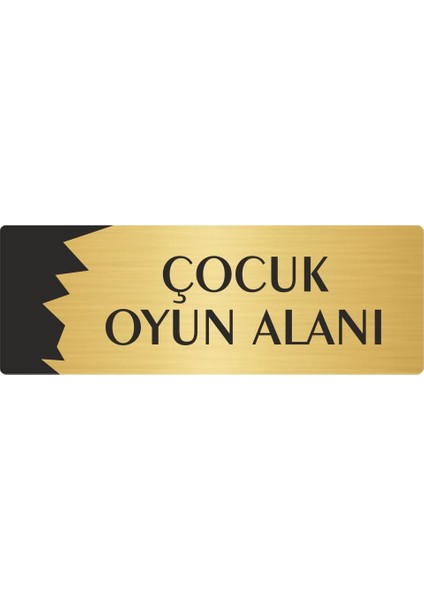 Metal Departman Kapı Isimliği Yönlendirme Levhası Çocuk Oyun Alanı 7X20 cm Altın Renk
