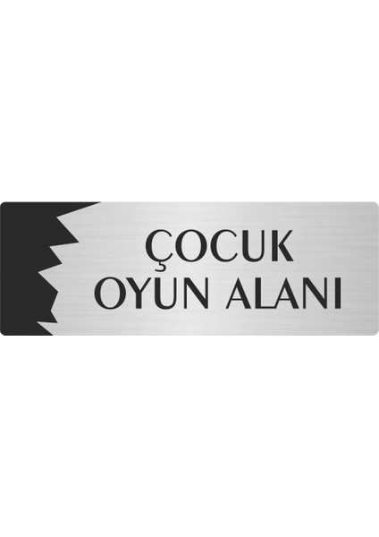 Metal Departman Kapı Isimliği Yönlendirme Levhası Çocuk Oyun Alanı 7X20 cm Gümüş Renk