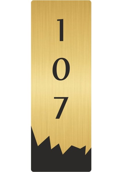 Metal Departman Kapı Isimliği Yönlendirme Levhası 107 (Dikey) 7X20 cm Altın Renk