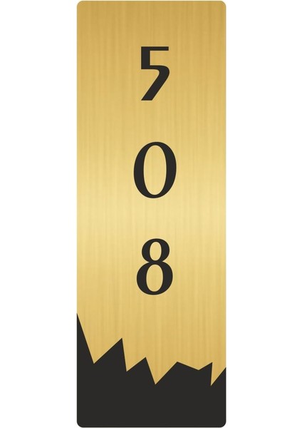 Metal Departman Kapı Isimliği Yönlendirme Levhası 508 (Dikey) 10X20 cm Altın Renk