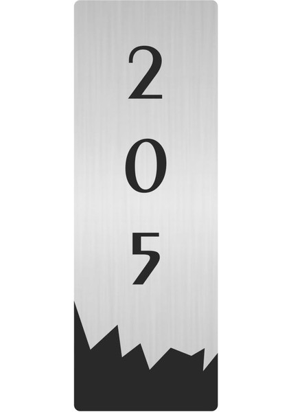 Metal Departman Kapı Isimliği Yönlendirme Levhası 205 (Dikey) 7X20 cm Gümüş Renk