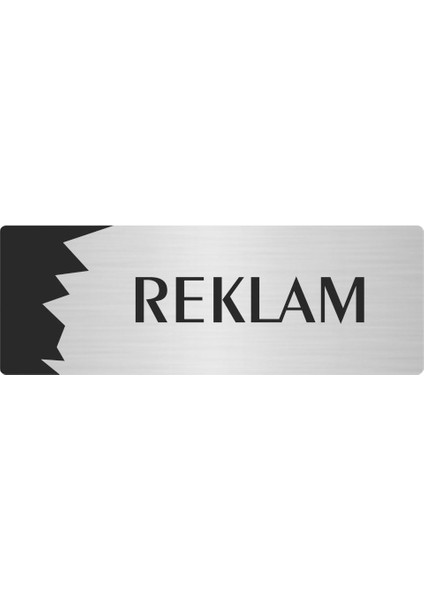 Metal Departman Kapı Isimliği Yönlendirme Levhası Reklam 7X20 cm Gümüş Renk