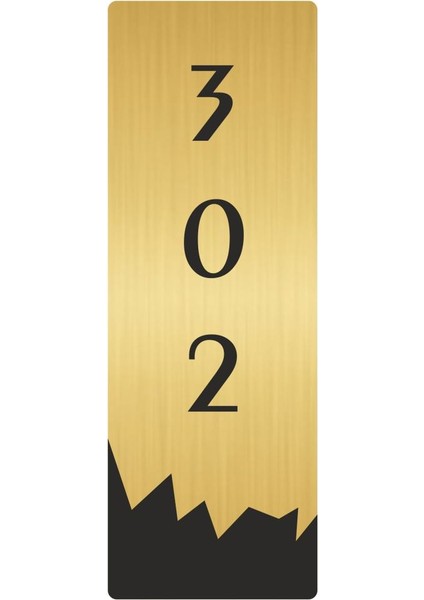 Metal Departman Kapı Isimliği Yönlendirme Levhası 302 (Dikey) 7X20 cm Altın Renk