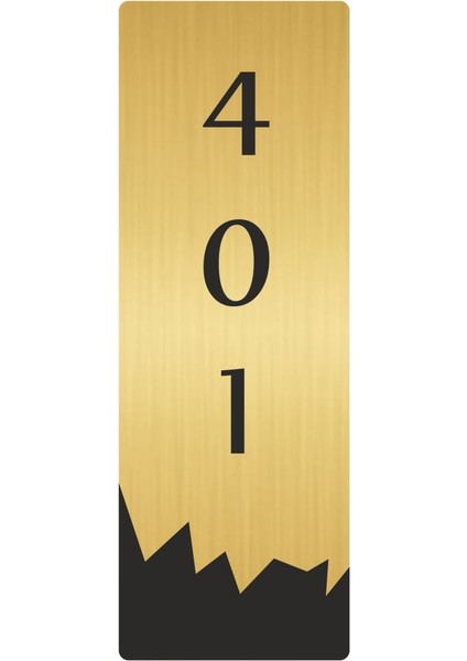 Metal Departman Kapı Isimliği Yönlendirme Levhası 401 (Dikey) 10X20 cm Altın Renk