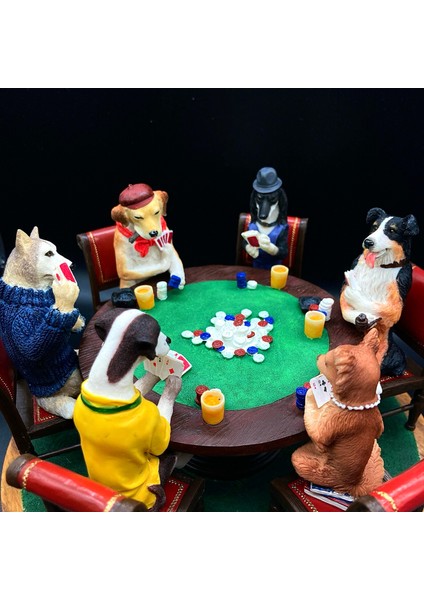 Dekoratif Poker Oynayan Köpekler Biblosu