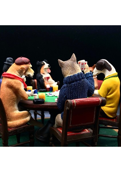 Dekoratif Poker Oynayan Köpekler Biblosu
