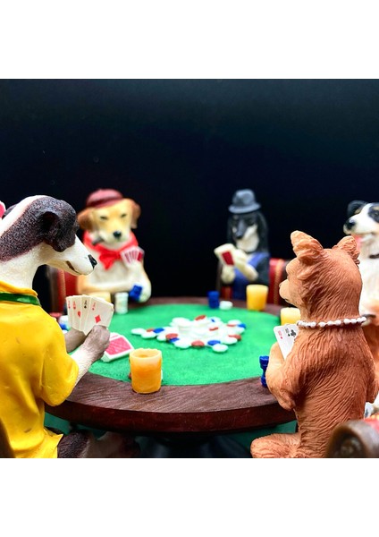 Dekoratif Poker Oynayan Köpekler Biblosu
