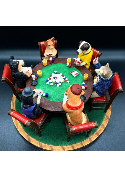 Dekoratif Poker Oynayan Köpekler Biblosu