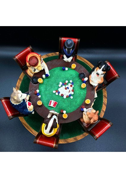 Dekoratif Poker Oynayan Köpekler Biblosu
