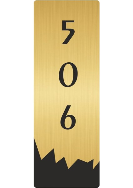 Metal Departman Kapı Isimliği Yönlendirme Levhası 506 (Dikey) 7X20 cm Altın Renk
