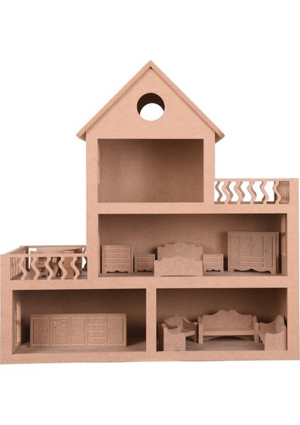 Barbie Bebek Evi 15 Parça Toksik Olmayan MDF Malzemeden Üretildi fiyatları