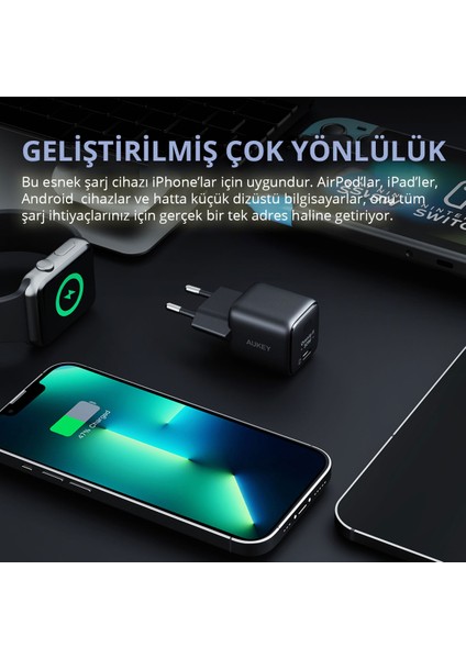 PA-B1L-BK 30W Omnia II Mini GaN Type-C PD Şarj Adaptörü