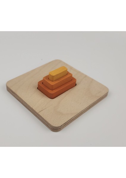Boyalı Montessori Doğal Ahşap Eğitici Oyuncak Blok Puzzle