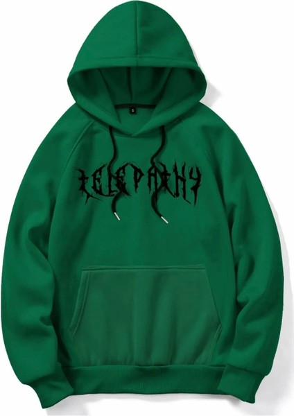 Büyük Beden Özel Tasarım Kapüşonlu Telepathy Omurga Baskılı Modern Battal Erkek Sweatshırt fiyatları