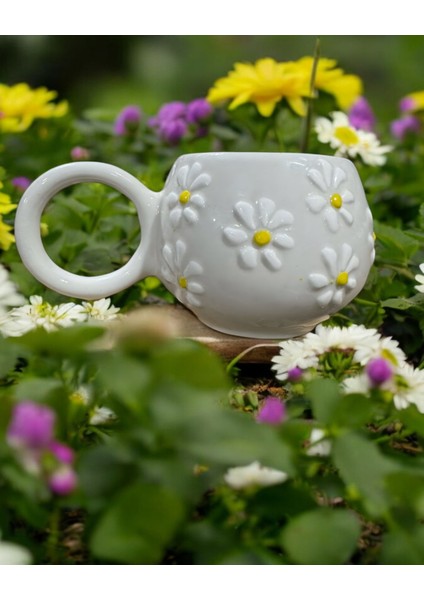 Ece Çayır Papatya Seramik Kupa Bardak Mug