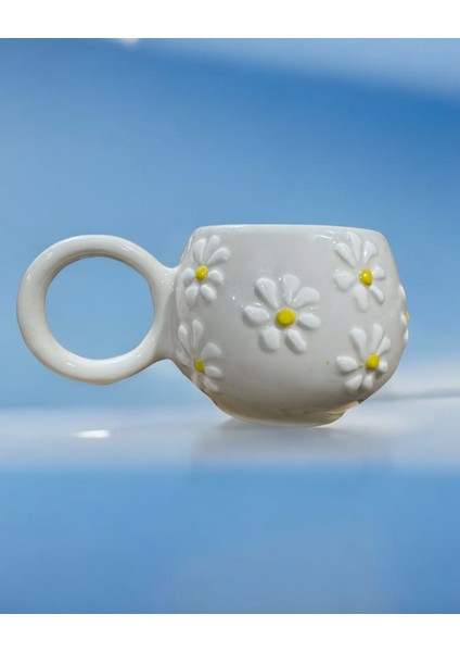 Ece Çayır Papatya Seramik Kupa Bardak Mug