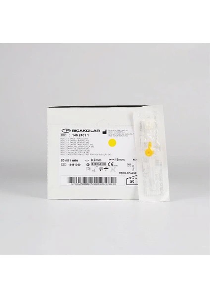 24 gr Sarı Branül x 15 Adet