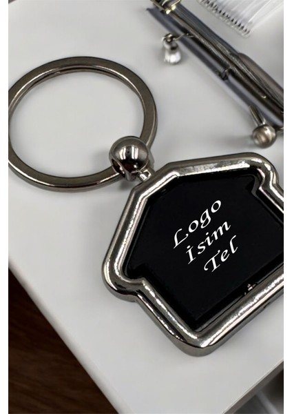 Metal Ev Şeklinde Anahtarlık Isme Özel modelleri