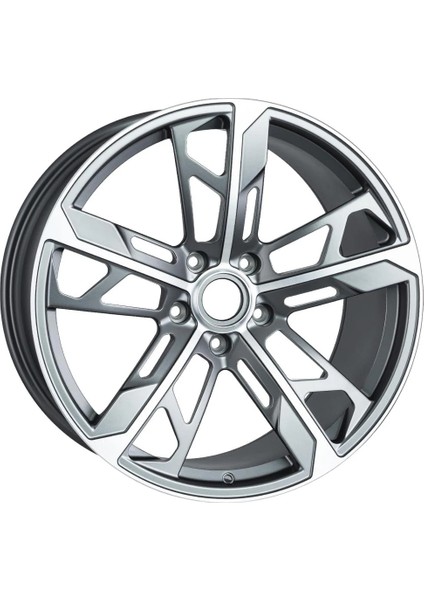 21 Inç 5X130 Porsche Macan Ön 9.5 Arka 11.5 Ofset Gun Metal Elmas Kesim Jant Modeli Porsche (4 Adet)