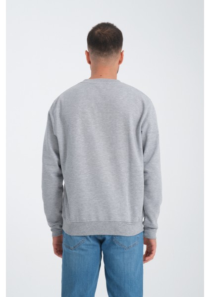 Japan Wave Erkek Yuvarlak Yakalı Nakışlı Sweatshirt