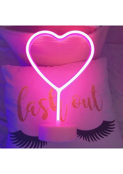 Kalp Tasarımlı Işıklı Neon LED Lamba indirimleri