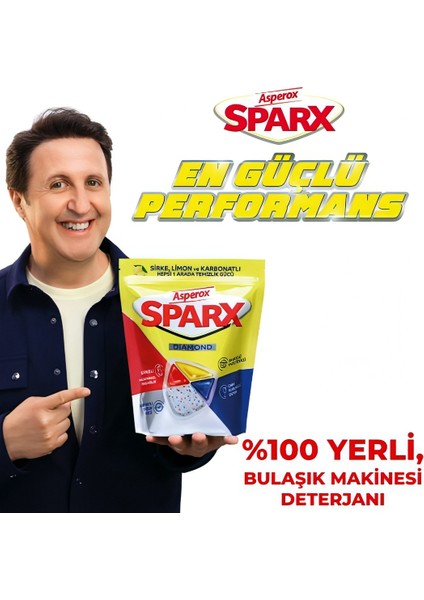 Sparx Sirke Limon Karbonat Bulaşık Kapsülü, 40'lı Paket