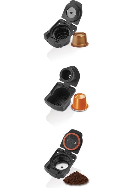 KCM-7597 Kapsül Kahve Makinesi Kırmızı Nespresso/ Dolce Gusto/ Toz Kahve ile Uyumlu