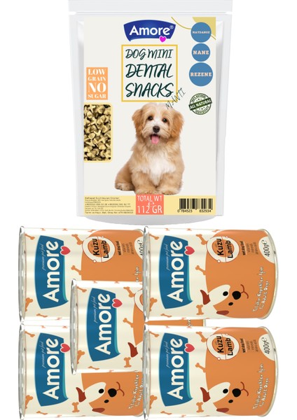Diş Sağlığı Ağız Kokusu Mini Dental Atıştırmalık Köpek Ödülü 5 Parça Kuzu Etli Konserve