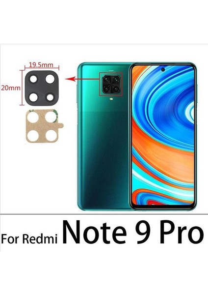 Xiaomi Redmi Note 9 Pro Arka Kamera Camı Lens Yapışkanlı