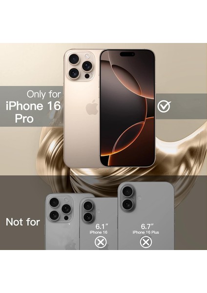 iPhone 16 Pro Max Kılıf + Lens Koruyucu Magsafe ve Stant Özellikli Arkası Mat Sert Pc Leke Yapmaz
