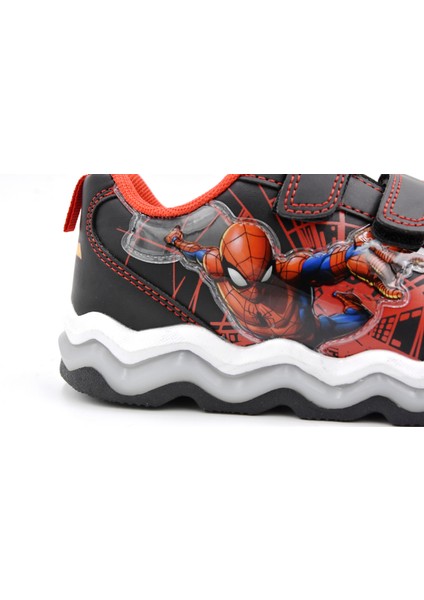 Mambo 4pr Spıderman Işıklı Çocuk Spor Ayakkabı Siyah