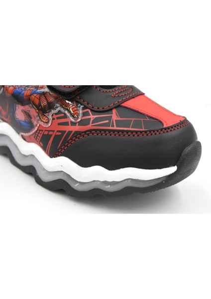 Mambo 4pr Spıderman Işıklı Çocuk Spor Ayakkabı Siyah
