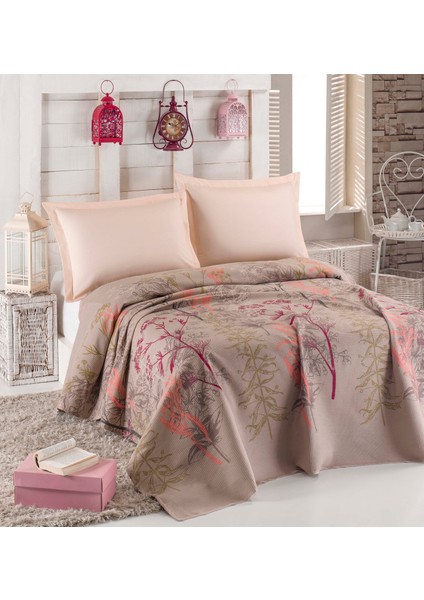 Doğal Pike Baskılı Mega King 260 x 230 cm Urla Bej