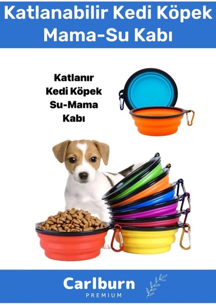 Özel Seri Taşınabilir Seyahat Tipi Kancalı Silikon Katlanabilir Kedi Köpek Evcil Hayvan Mama Su Kabı