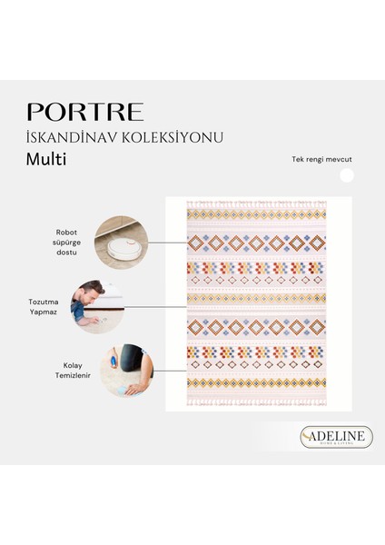 Portre 9125 Iskandinav Modern Toz Vermeyen Salon Mutfak Balkon Halısı indirimleri