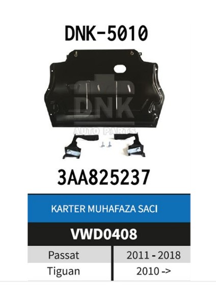 Dnk Passat Cc Tiguan 2011-2016 Arası Sac Karter Muhafazası 3Aa825237 Dnk-5010Ns Sot