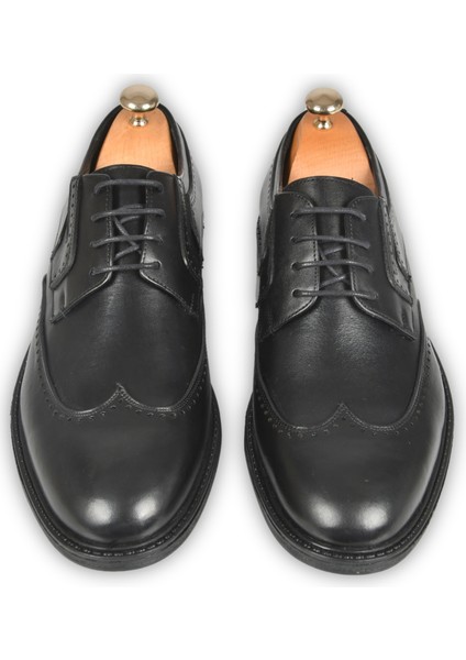 Motif Desenli Bağcıklı Klasik Deri Ayakkabı Loafer 2509935