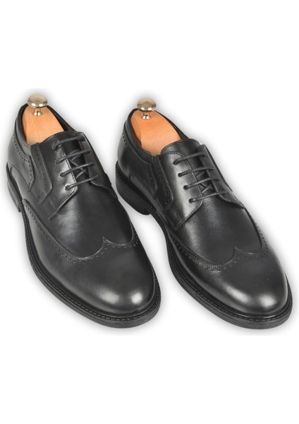 Motif Desenli Bağcıklı Klasik Deri Ayakkabı Loafer 2509935
