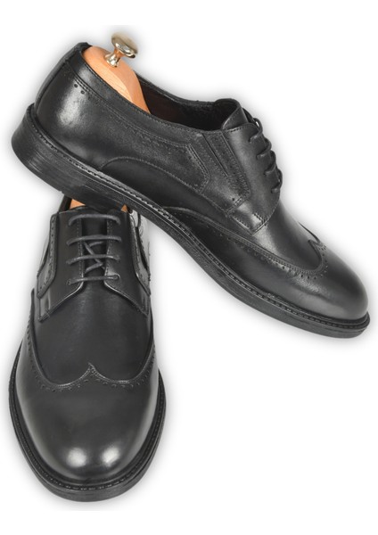 Motif Desenli Bağcıklı Klasik Deri Ayakkabı Loafer 2509935