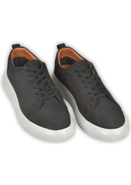 Eva Taban Bağcıklı Nubuk Deri Yüksek Taban Spor Ayakkabı Sneaker 2509953