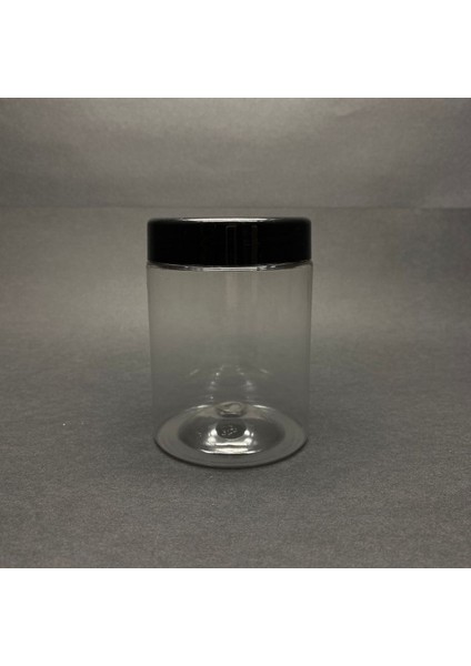 250 cc Silindir Pet Kavanoz - Siyah Plastik Kapaklı - 250 ml Plastik Kavanoz ( 3 Adet)
