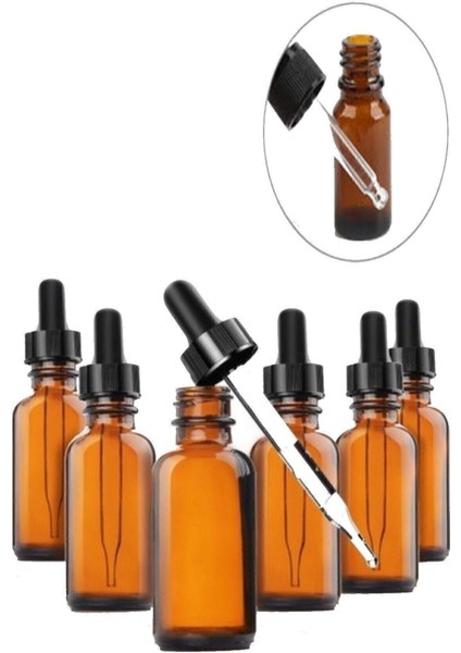 Damlalıklı 50 Ml x 6 Adet Amber Şişe